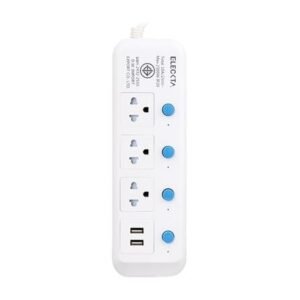 รางปลั๊กไฟ 3 ช่อง 4 สวิตช์ 2 USB ELECKTA 814UELEK 3 ม.