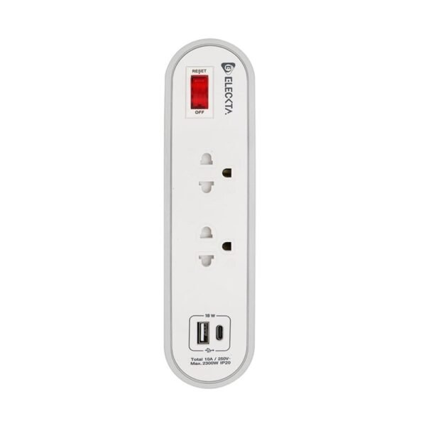 รางปลั๊กไฟ 2 ช่อง 1 สวิตช์ 1 USB 1 TYPE-C ELECKTA ETC3146-3GY 3 ม. สีขาว/เทา