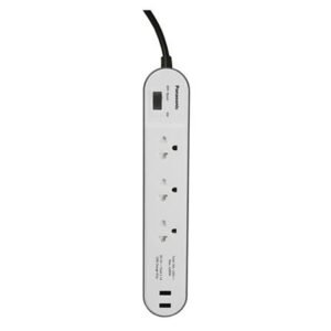 รางปลั๊กไฟ 3ช่อง 1สวิตซ์ 2USB PANASONIC 3 ม. สีขาว