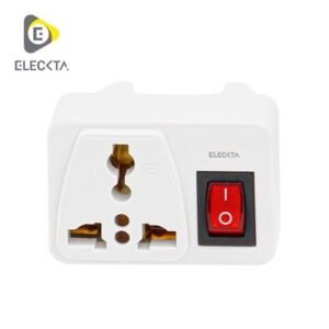 ปลั๊กแปลง 2 ขาแบน มีสวิตช์ ELECKTA ELS 10 แอมป์