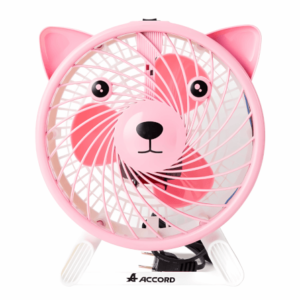 พัดลมตั้งโต๊ะ Accord Prevail รุ่น AC-07 หมี สีชมพู